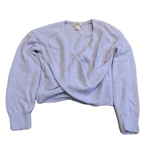 💜 Jessica Simpson Lavender Criss-Cross Wrap Sweater - Size L